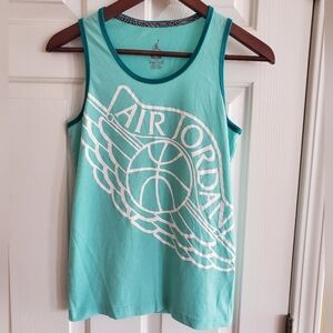 JORDAN WINGS BOYS GRAPHIC TANK BASKETBALL TANK TOP TURQUOISE Size M (10/12)